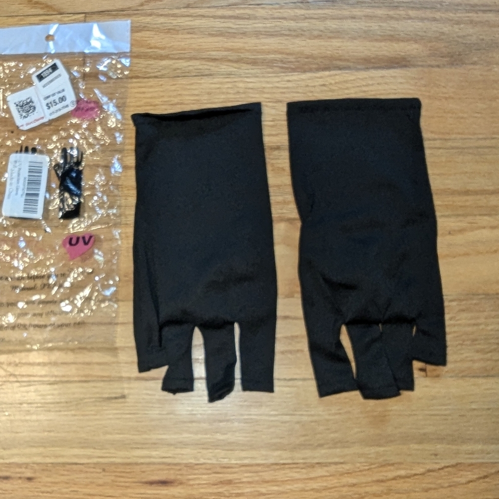 Black UV Protection Nail Gloves